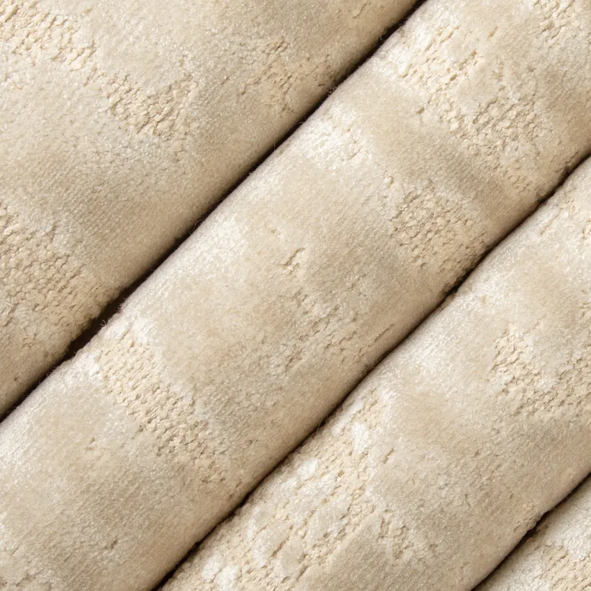 Nora Champagne Neutral Abstract & Geometric Velvet Upholstery Fabric by the Yard — Upholstery Fabric
