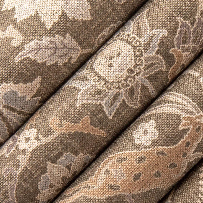 Oberon Bark Brown Abstract & Geometric Canvas Denim & Twill Upholstery Fabric by the Yard — Upholstery Fabric