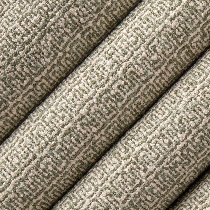 Ophelia Balsam Green Abstract & Geometric Boucle Drapery and Upholstery Fabric by the Yard — Upholstery and Drapery Fabric