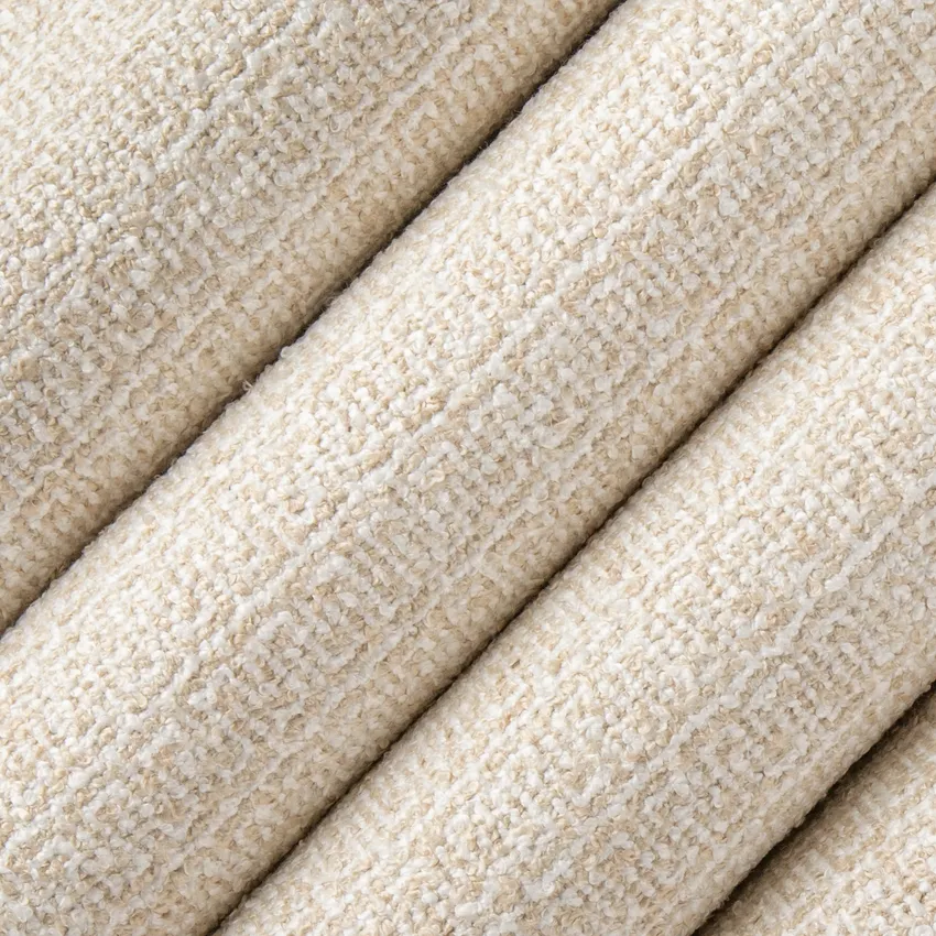 Ophelia Eggshell Neutral Abstract & Geometric Boucle Drapery and Upholstery Fabric by the Yard — Upholstery and Drapery Fabric