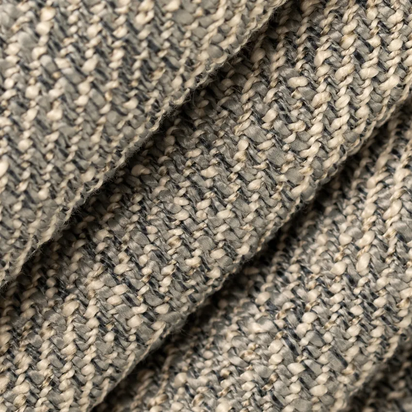 Orlando Greige Grey & Silver Stripe Woven Patterns Upholstery Fabric by the Yard — Upholstery Fabric