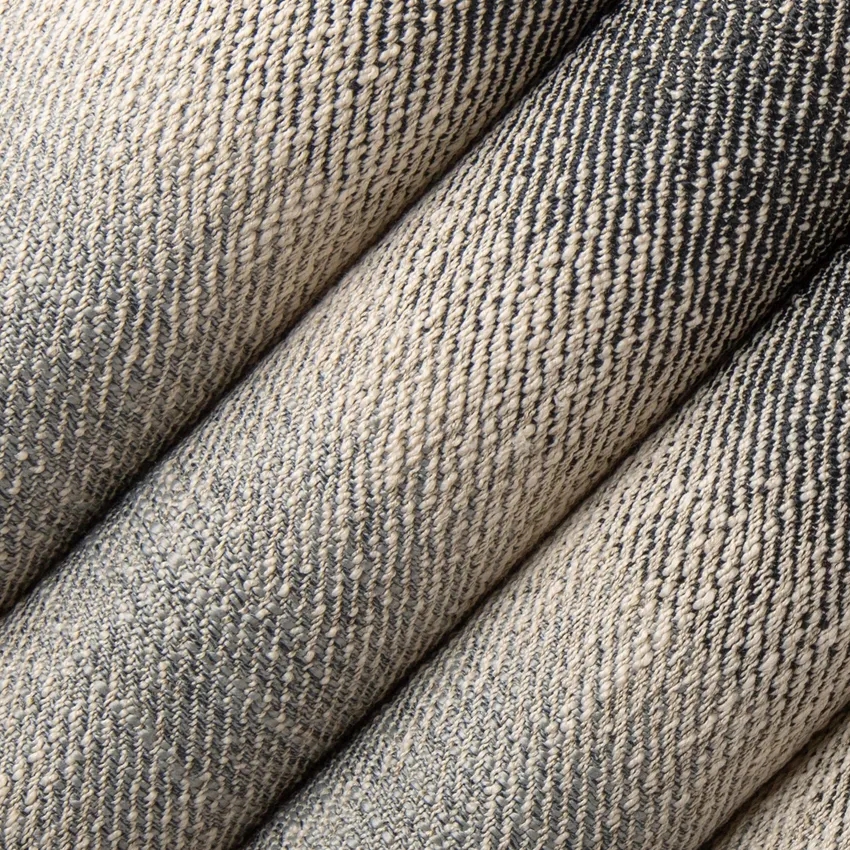Orlando Iron Black Stripe Woven Patterns Upholstery Fabric by the Yard — Upholstery Fabric