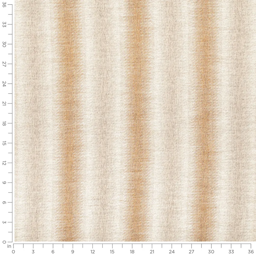 Orlando Turmeric Brown and Gold & Yellow Stripe Woven Patterns Upholstery Fabric by the Yard — Scale in inches