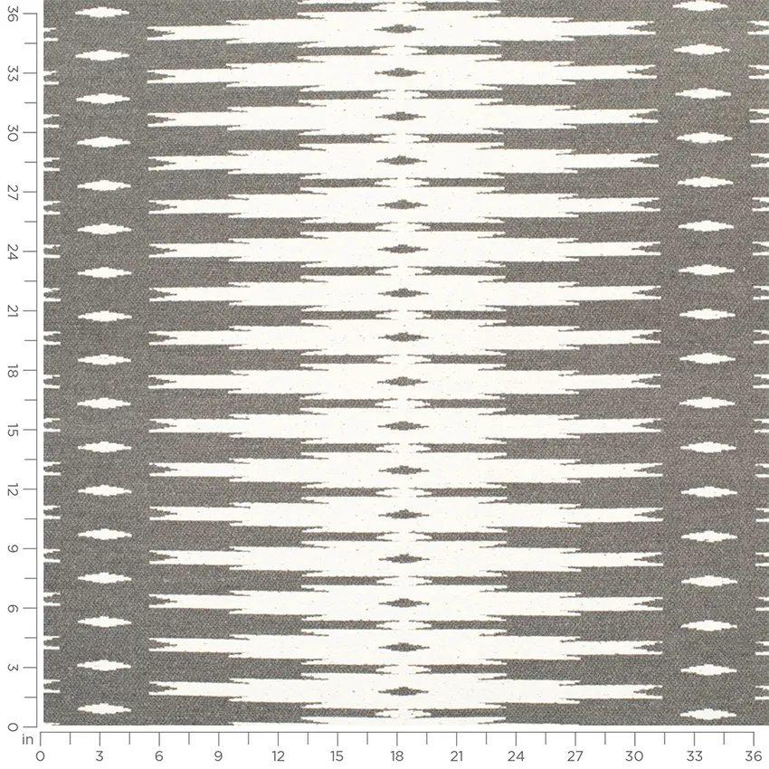 Phoenix Gunpowder Grey & Silver Abstract & Geometric Woven Patterns Upholstery Fabric by the Yard — Scale in inches