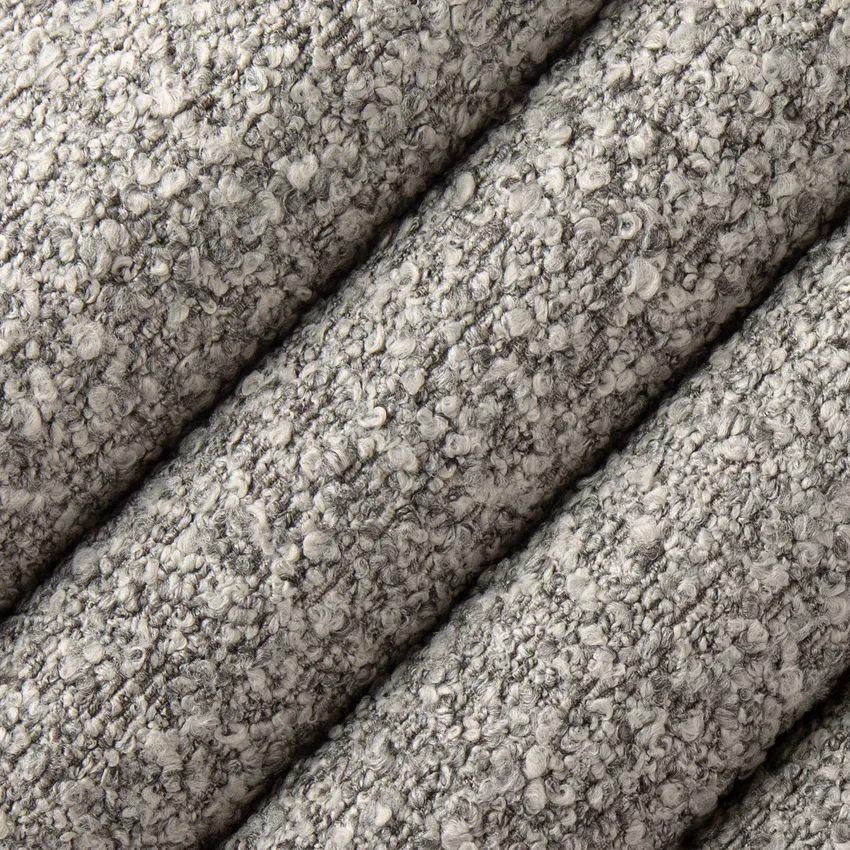 Plymouth Bedrock Grey & Silver Plain & Solid Boucle Upholstery Fabric by the Yard — Upholstery Fabric