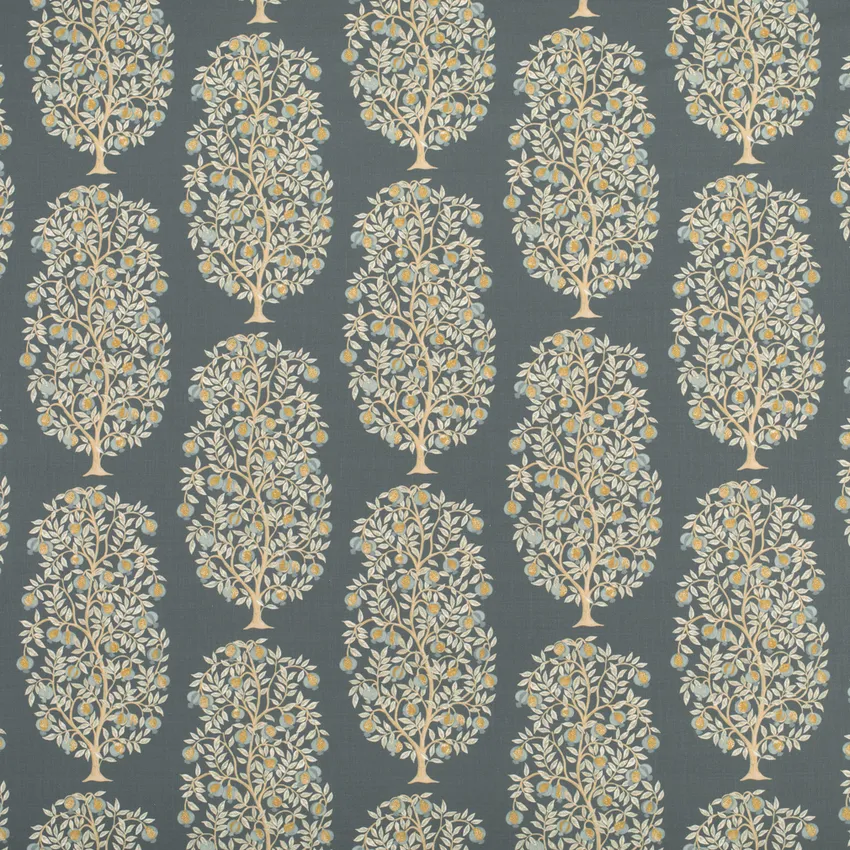 Pomona Denim Blue Abstract & Geometric Linen & Linen Looks Drapery and Upholstery Fabric by the Yard