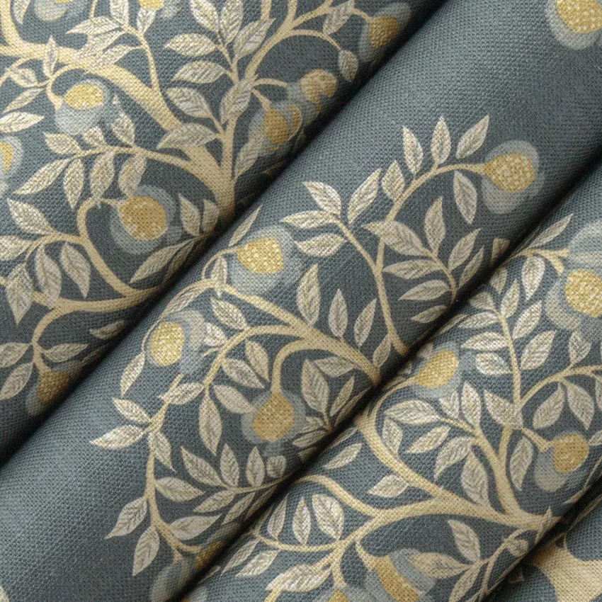 Pomona Denim Blue Abstract & Geometric Linen & Linen Looks Drapery and Upholstery Fabric by the Yard — Upholstery and Drapery Fabric
