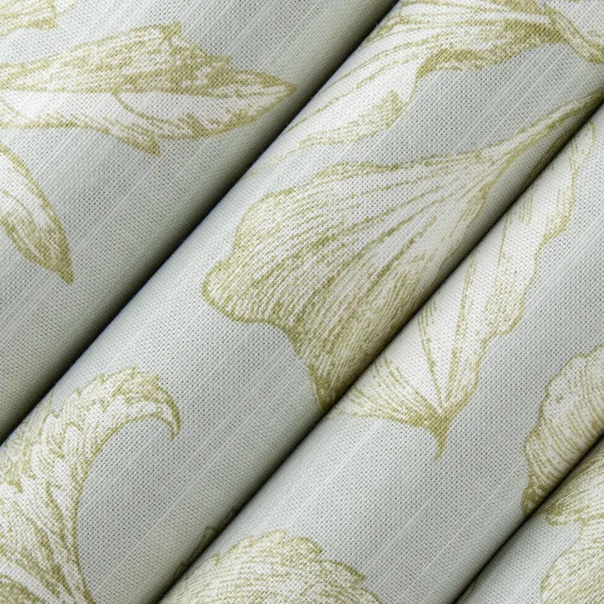 Priscilla Lagoon Green Floral Prints Drapery and Upholstery Fabric by the Yard — Upholstery and Drapery Fabric
