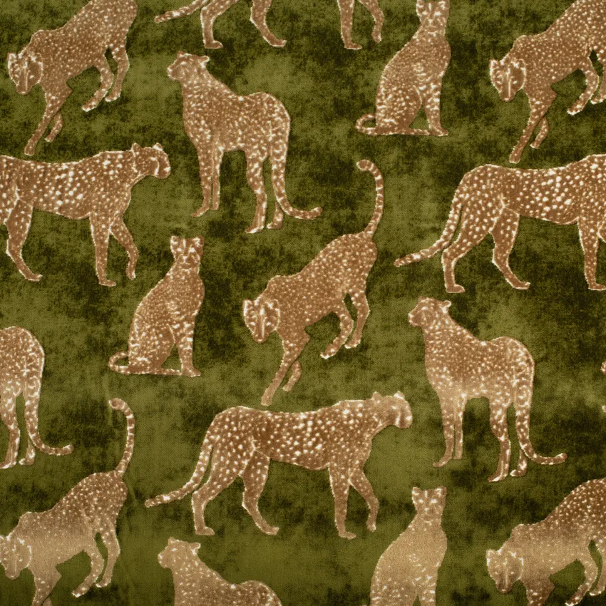 Ravi Jungle Green Global Velvet Upholstery Fabric by the Yard