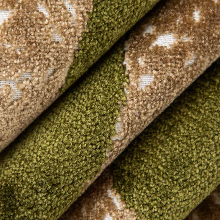 Ravi Jungle Green Global Velvet Upholstery Fabric by the Yard — Upholstery Fabric