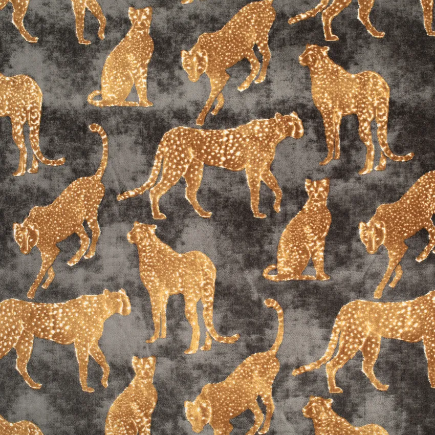 Ravi Shadow Gold & Yellow and Grey & Silver Global Velvet Upholstery Fabric by the Yard