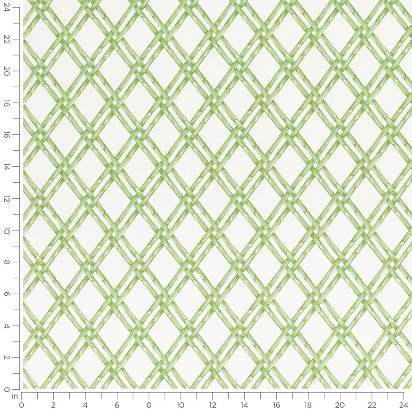 Rebecca Leaf Green Diamonds Prints Drapery and Upholstery Fabric by the Yard — Scale in inches