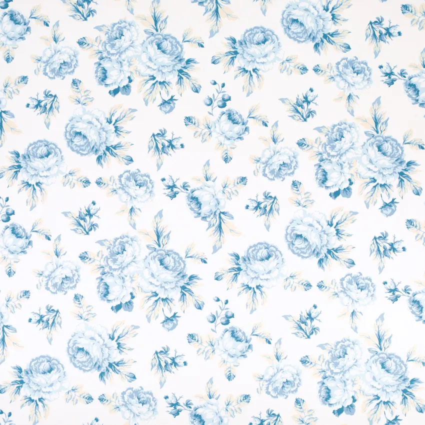 Rosaline Bluebell Blue Floral Prints Drapery and Upholstery Fabric by the Yard