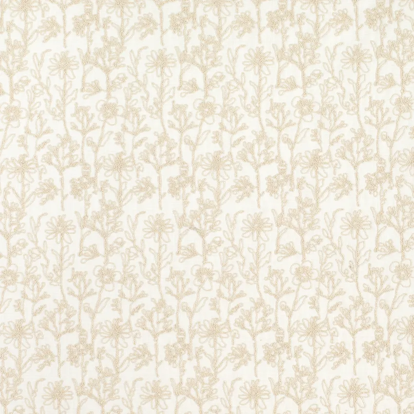 Samantha Twine Neutral Abstract & Geometric Embroidery Drapery and Upholstery Fabric by the Yard