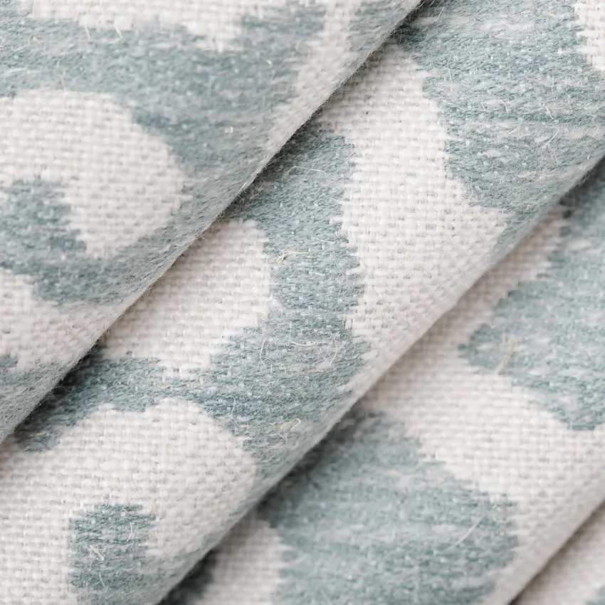 Samira Sea Foam Aqua & Teal Abstract & Geometric Linen & Linen Looks Drapery and Upholstery Fabric by the Yard — Upholstery and Drapery Fabric
