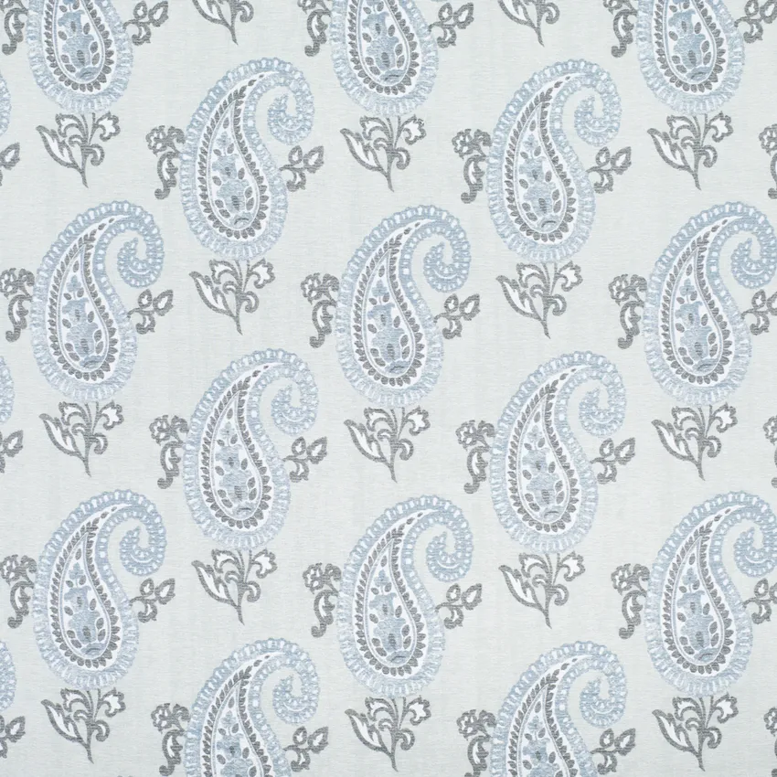 Sasha Mist Blue Abstract & Geometric Linen & Linen Looks Drapery and Upholstery Fabric by the Yard