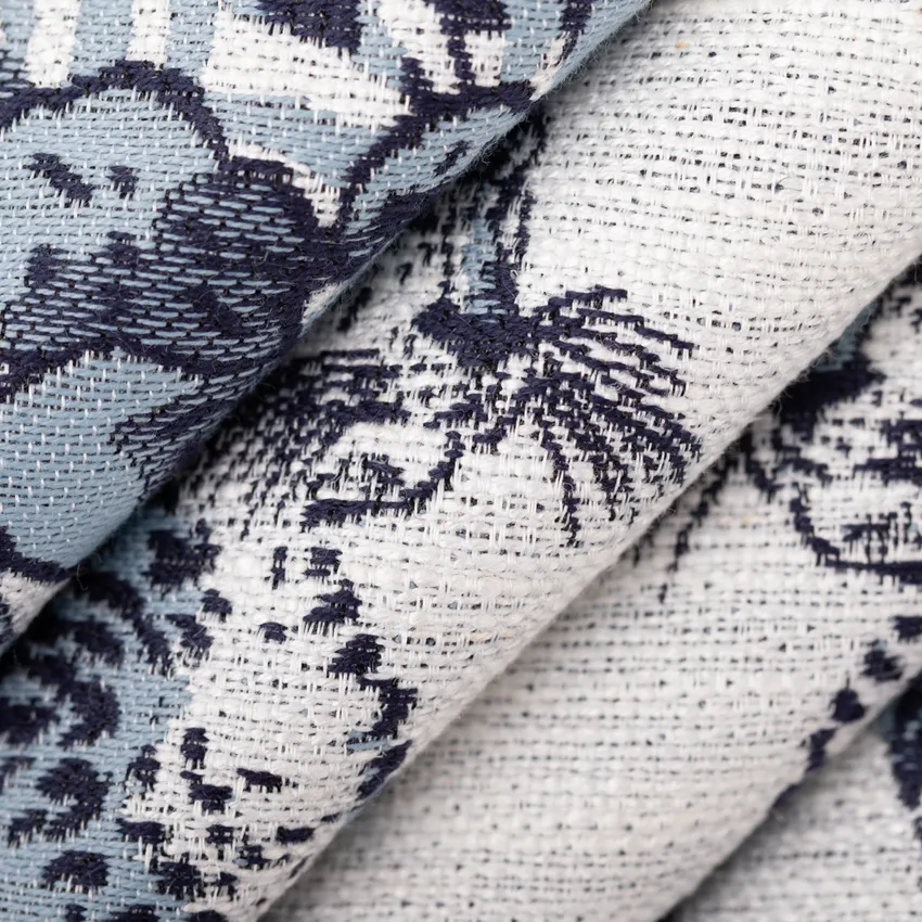 Shanti Sapphire Blue Abstract & Geometric Linen & Linen Looks Upholstery Fabric by the Yard — Upholstery Fabric