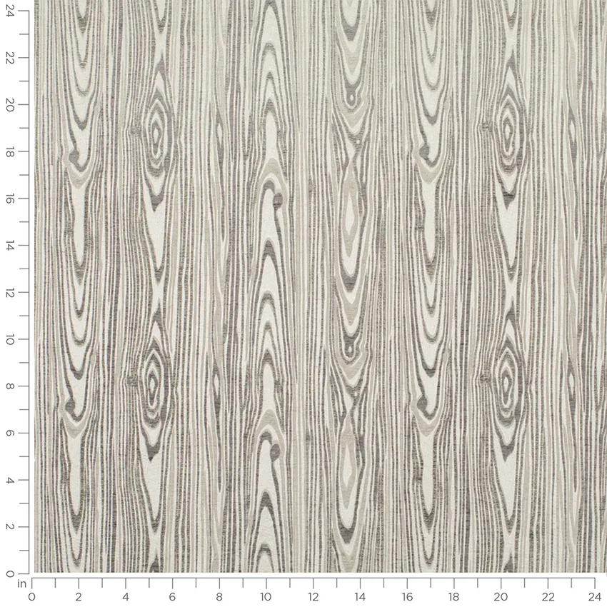 Shelby Quartz Grey & Silver Abstract & Geometric Metallic Upholstery Fabric by the Yard — Scale in inches