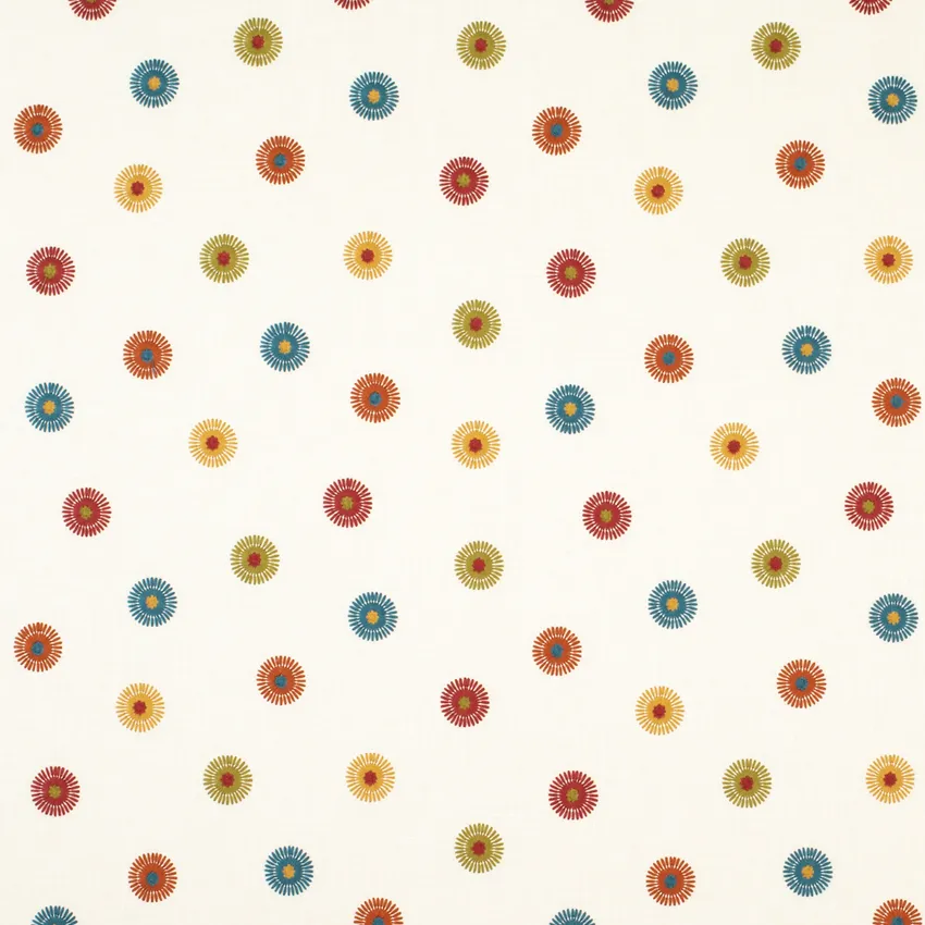 Shelly Confetti Orange & Rust and Red & Burgundy Abstract & Geometric Embroidery Drapery and Upholstery Fabric by the Yard