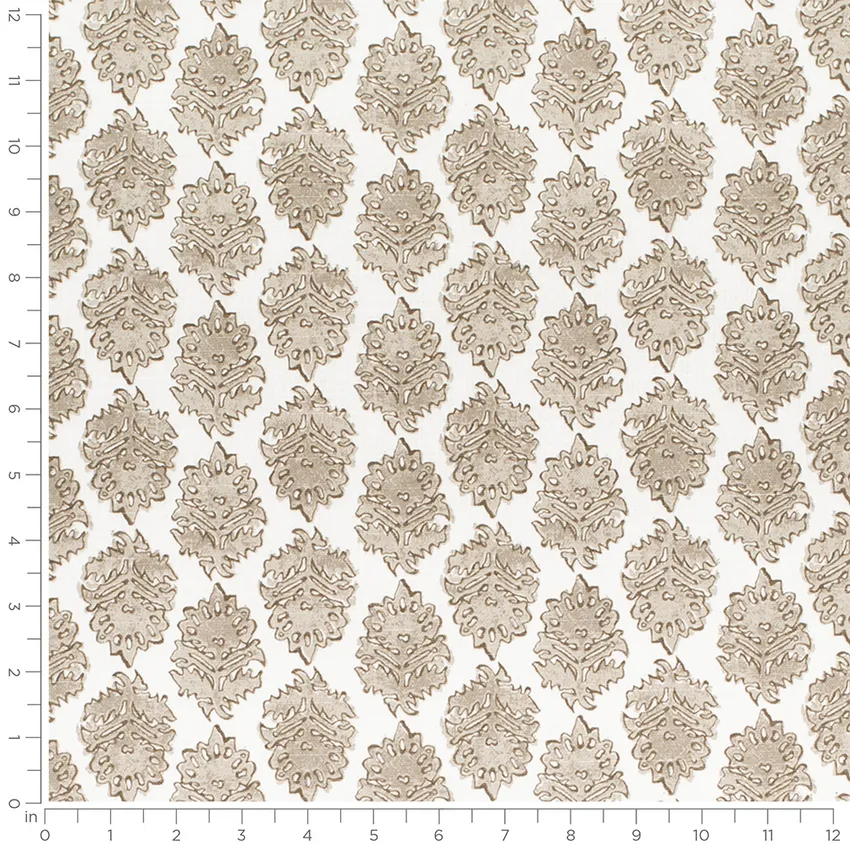 Silvia Clay Brown and Neutral Abstract & Geometric Prints Drapery and Upholstery Fabric by the Yard — Scale in inches