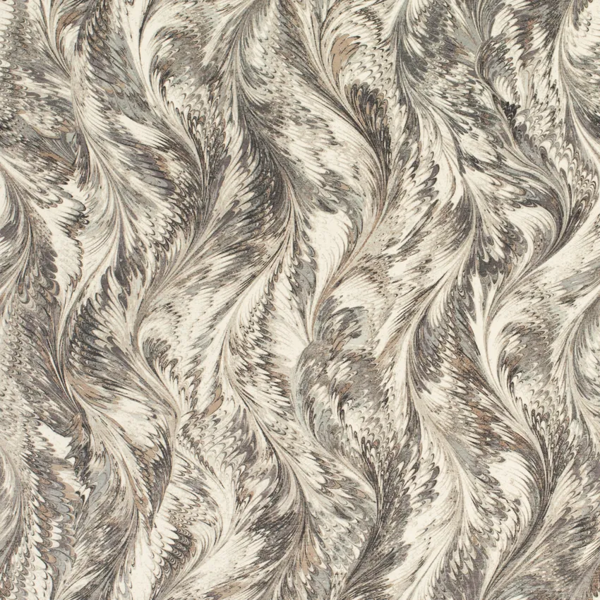 Solange Clay Grey & Silver Abstract & Geometric Prints Drapery and Upholstery Fabric by the Yard