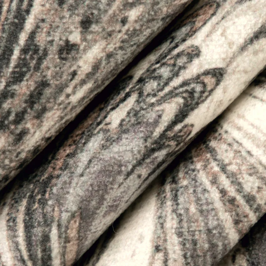 Solange Clay Grey & Silver Abstract & Geometric Prints Drapery and Upholstery Fabric by the Yard — Upholstery and Drapery Fabric
