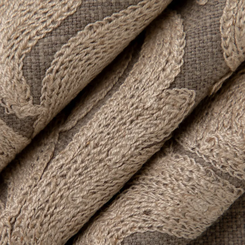 Lydia Latte Brown and Neutral Abstract & Geometric Embroidery Drapery and Upholstery Fabric by the Yard — Upholstery and Drapery Fabric
