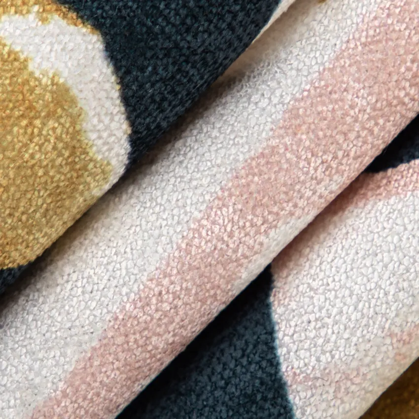 Sophia Indigo Blue and Gold & Yellow Abstract & Geometric Prints Drapery and Upholstery Fabric by the Yard — Upholstery and Drapery Fabric