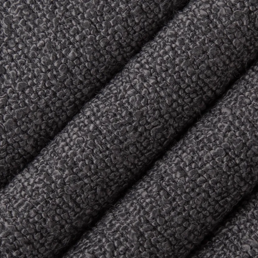Sullivan Charcoal Grey & Silver Plain & Solid Boucle Upholstery Fabric by the Yard — Upholstery Fabric