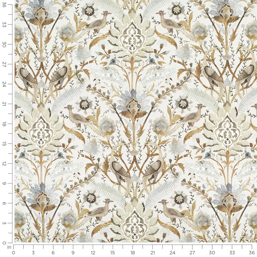 Hazel Sandstone Brown and Neutral Abstract & Geometric Prints Drapery and Upholstery Fabric by the Yard — Scale in inches