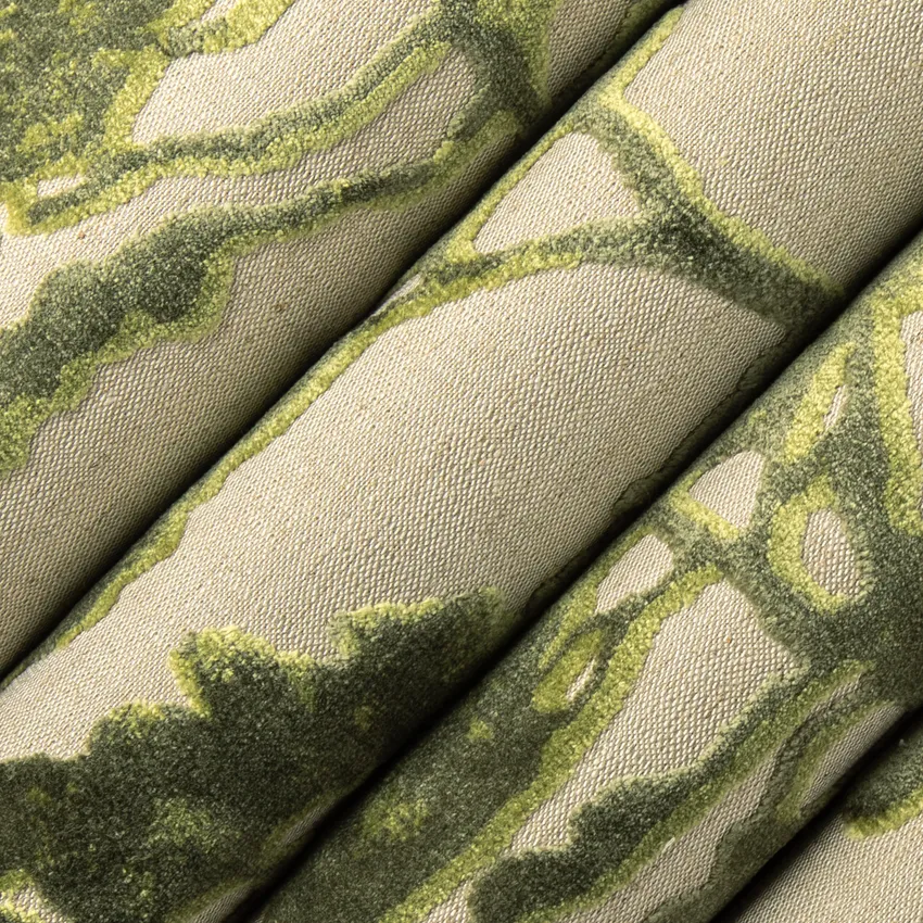 Tanzania Glade Green Abstract & Geometric Linen & Linen Looks Upholstery Fabric by the Yard — Upholstery Fabric