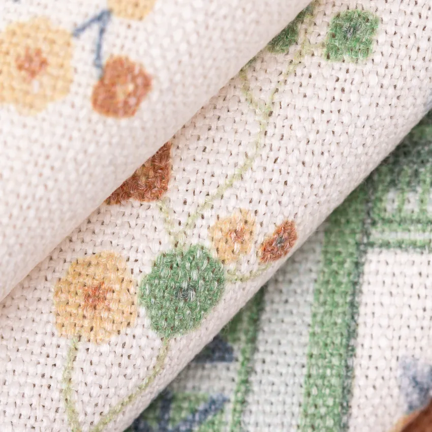 Valerie Blue and Green Global Linen & Linen Looks Drapery and Upholstery Fabric by the Yard — Upholstery and Drapery Fabric