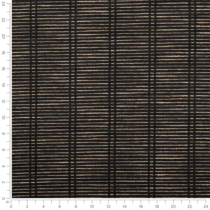 Vernon Lead Black Abstract & Geometric Woven Patterns Upholstery Fabric by the Yard — Scale in inches