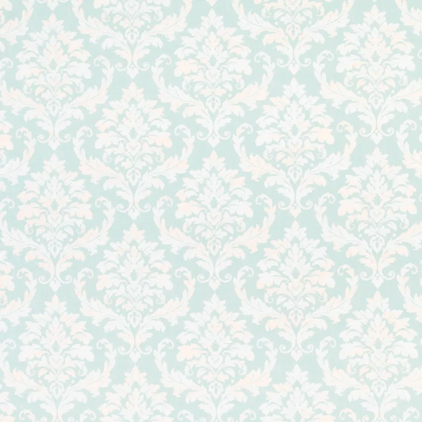 Victoria Seaspray Aqua & Teal Damask Prints Drapery and Upholstery Fabric by the Yard