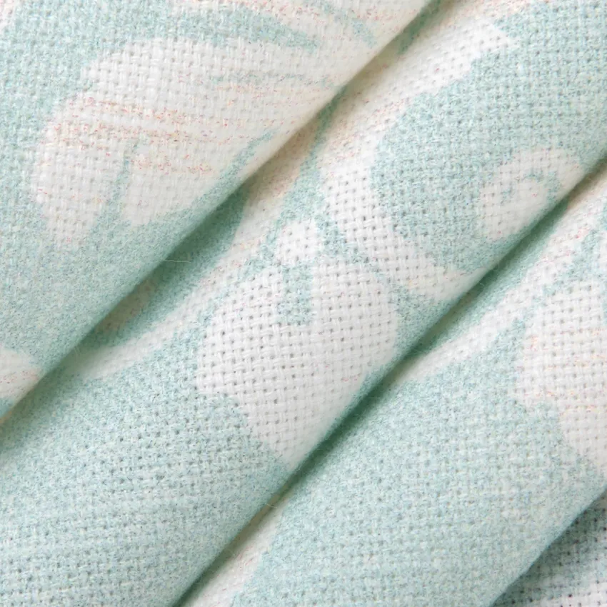 Victoria Seaspray Aqua & Teal Damask Prints Drapery and Upholstery Fabric by the Yard — Upholstery and Drapery Fabric