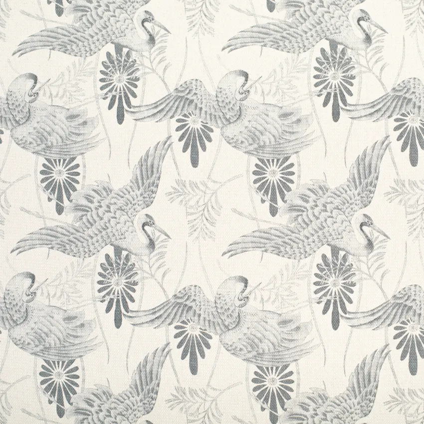 Waterford Dove Grey & Silver Abstract & Geometric Linen & Linen Looks Drapery and Upholstery Fabric by the Yard