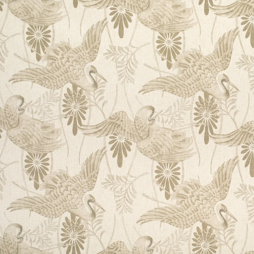 Waterford Natural Blue and Brown Abstract & Geometric Linen & Linen Looks Drapery and Upholstery Fabric by the Yard