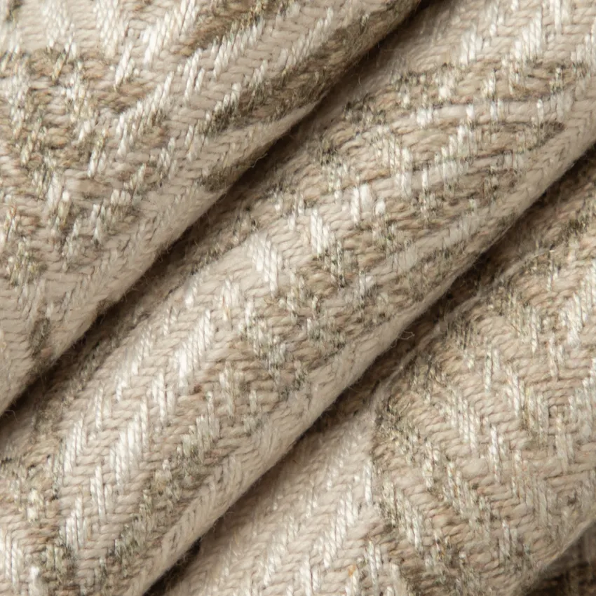 Waterford Natural Blue and Brown Abstract & Geometric Linen & Linen Looks Drapery and Upholstery Fabric by the Yard — Upholstery and Drapery Fabric