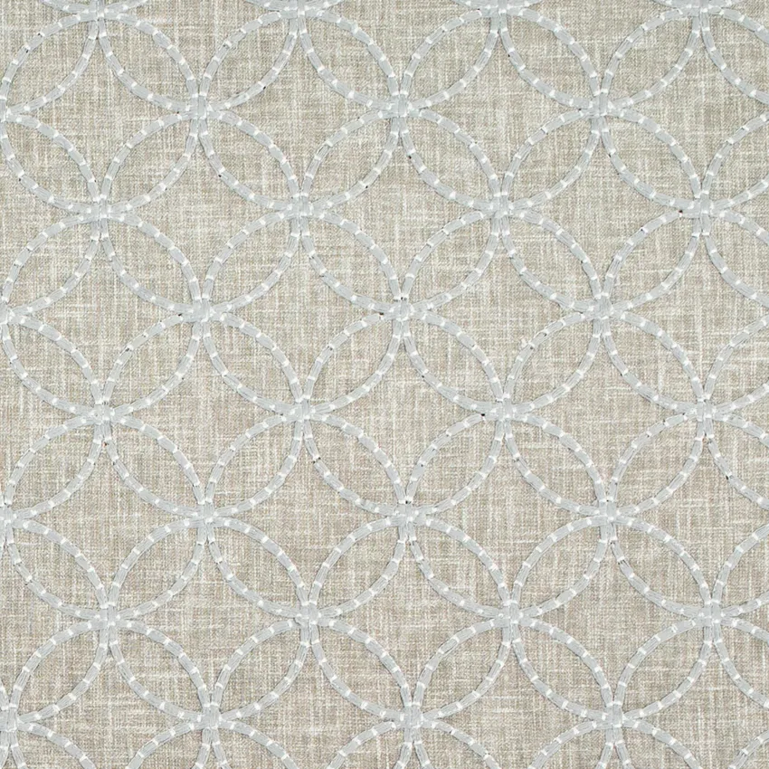 Waverly Glacier Grey & Silver Abstract & Geometric Embroidery Drapery Fabric by the Yard