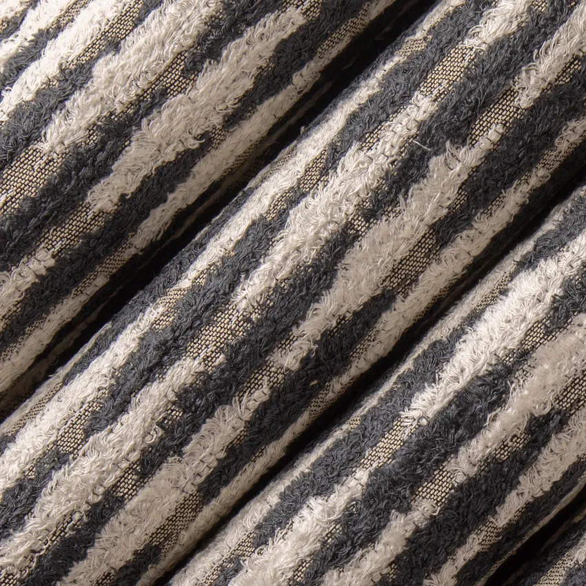 Zadie Zebra Black Abstract & Geometric Eyelash Drapery and Upholstery Fabric by the Yard — Upholstery and Drapery Fabric