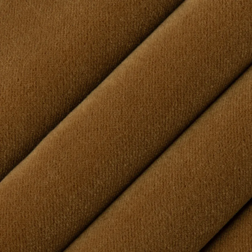 Lennon Antique Brown and Gold & Yellow Plain & Solid Velvet Drapery and Upholstery Fabric by the Yard — Upholstery and Drapery Fabric
