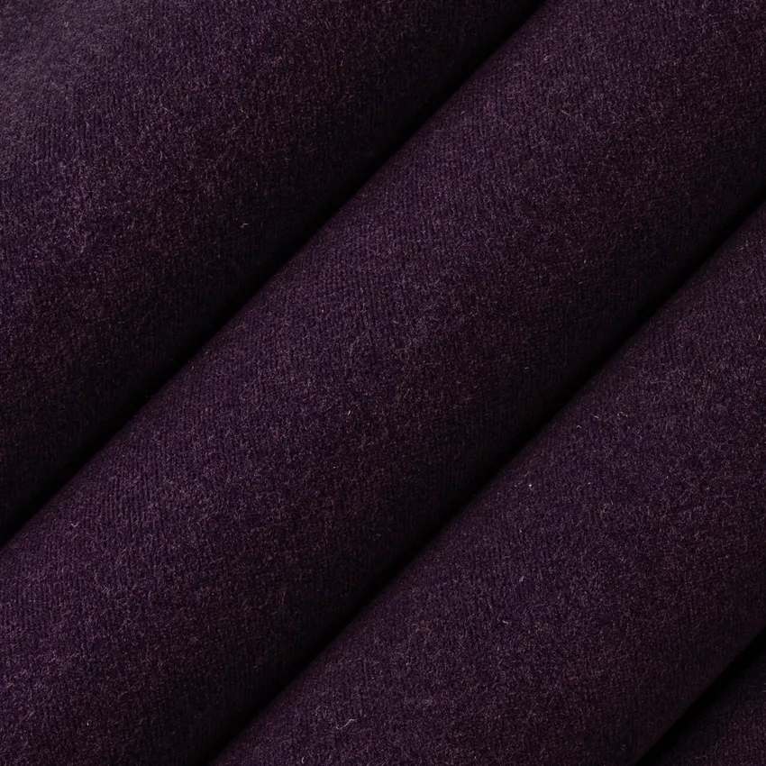 Lennon Eggplant Purple Plain & Solid Velvet Drapery and Upholstery Fabric by the Yard — Upholstery and Drapery Fabric
