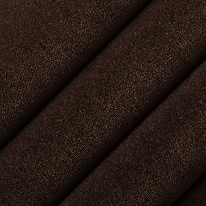 Lennon Walnut Brown Plain & Solid Velvet Drapery and Upholstery Fabric by the Yard — Upholstery and Drapery Fabric