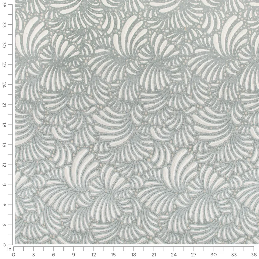 Honor Pool Aqua & Teal Abstract & Geometric Velvet Upholstery Fabric by the Yard — Scale in inches