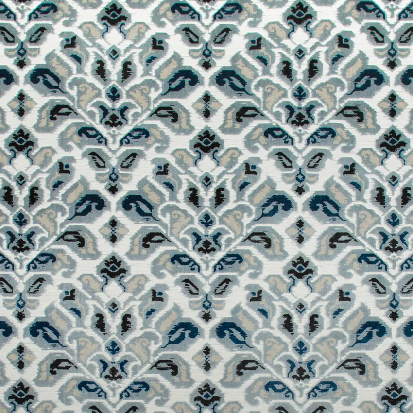 Giovanna Glacier Blue Abstract & Geometric Velvet Upholstery Fabric by the Yard