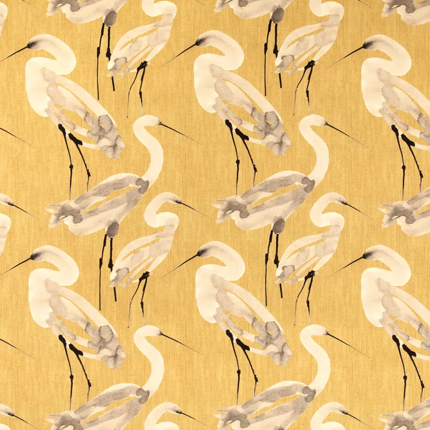 Phoebe Chamomile Gold & Yellow Abstract & Geometric Linen & Linen Looks Drapery and Upholstery Fabric by the Yard