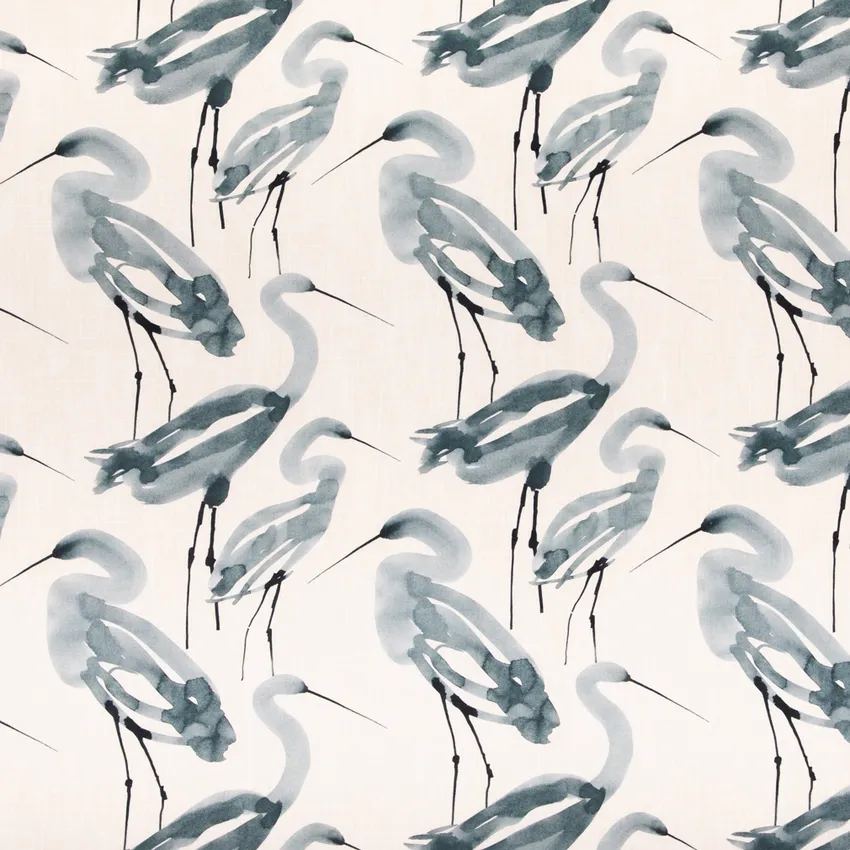 Phoebe Water Blue Abstract & Geometric Linen & Linen Looks Drapery and Upholstery Fabric by the Yard