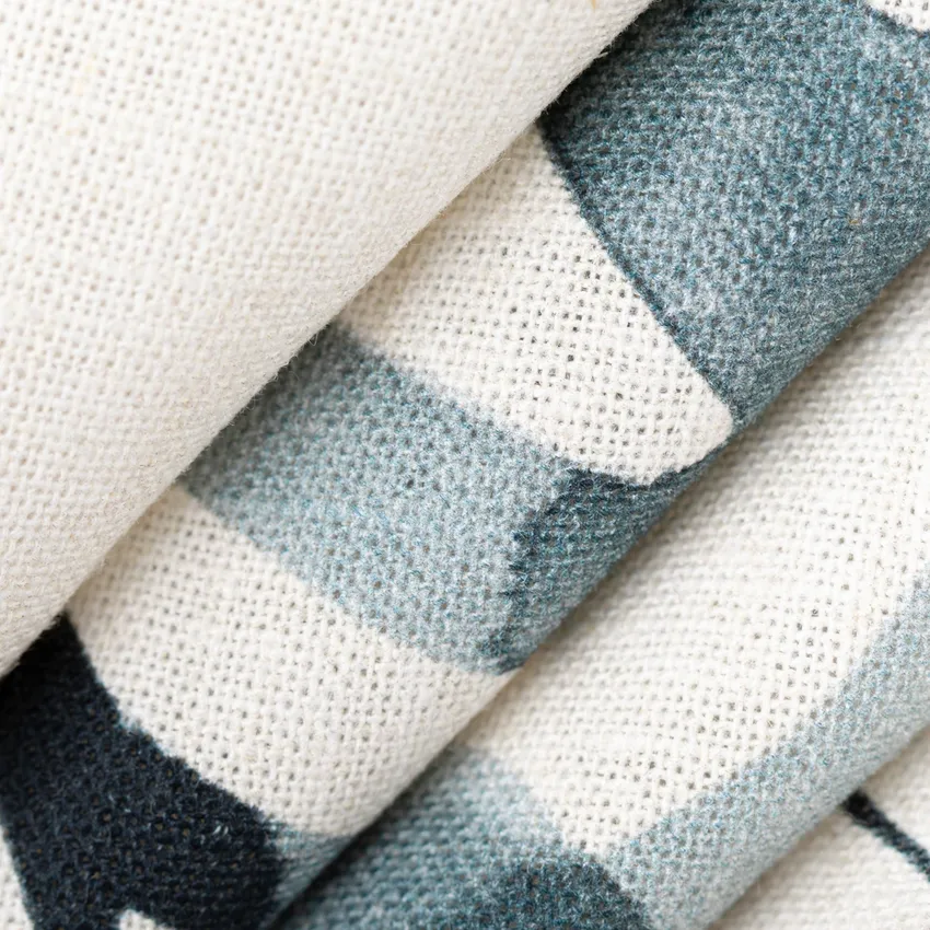Phoebe Water Blue Abstract & Geometric Linen & Linen Looks Drapery and Upholstery Fabric by the Yard — Upholstery and Drapery Fabric