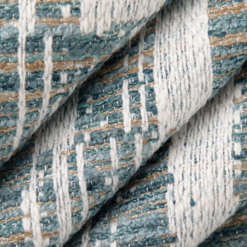 Maren Lagoon Aqua & Teal Abstract & Geometric Woven Patterns Upholstery Fabric by the Yard — Upholstery Fabric