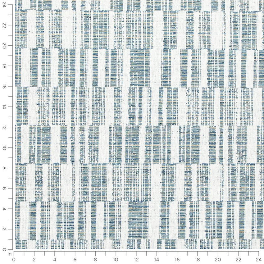 Maren Lagoon Aqua & Teal Abstract & Geometric Woven Patterns Upholstery Fabric by the Yard — Scale in inches
